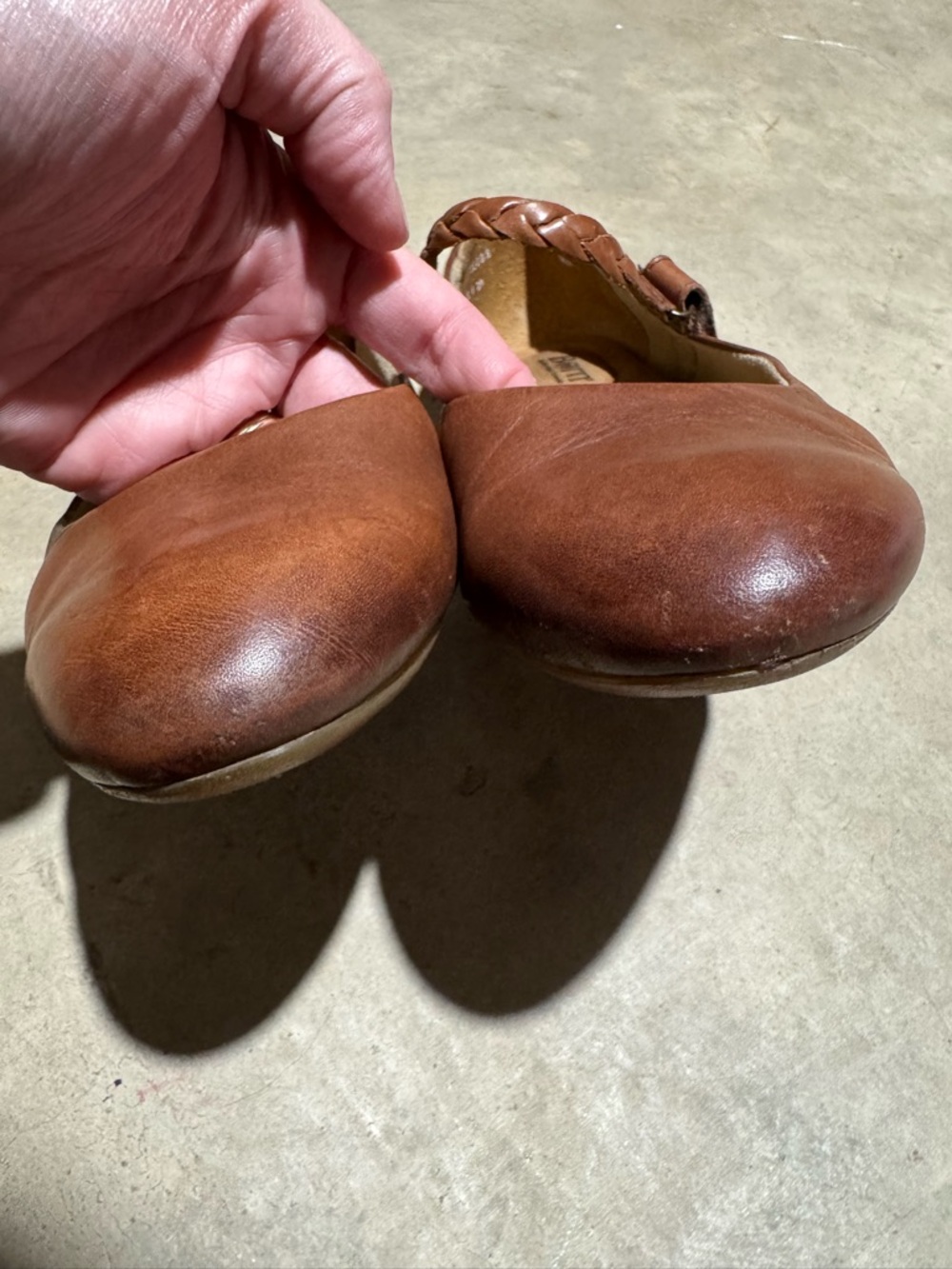 Born Women’s Brown Braided Strap Flats - Picture 2 of 6
